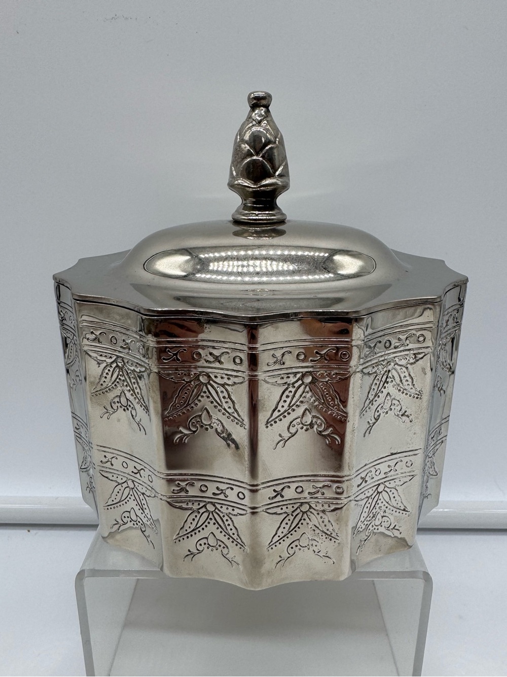 Vintage 1991 Godinger Silver Plate Velvet Lined Trinket Jewelry Box
